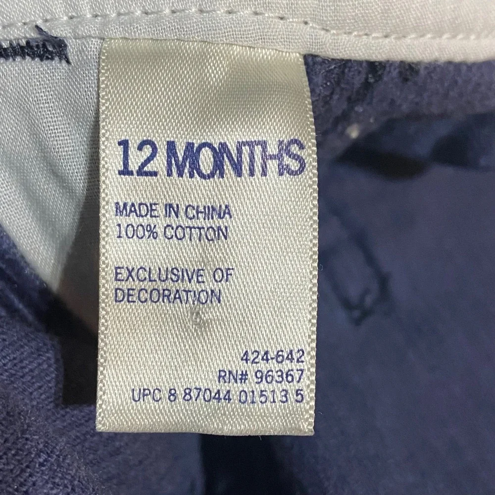 OshKosh B'gosh Kids Vestbak Blue Corduroy Bib Overalls‎ Size 12 Months Unisex